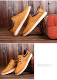 Men's Leather Casual Shoes Flat Trendy Sneaker Oxfords Zapatillas Mart Lion   