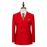 Handsome 100 Peacock Tail  Men's Suit Coat Casual Polyester  Four Seasons  Blazers Smart Casual MartLion Bright red L (EUR XS) 