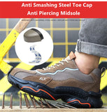 Lightweight work shoes anti smash work boots steel toe men's safety sneakers for work anti stab working and protective MartLion   