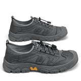 Men's Casual Shoes Summer Breathable Thin Driving Mesh Finish Cover Feet Black Sports MartLion GRAY 39 