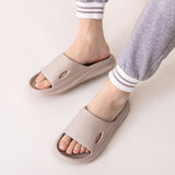 Men's Platform Slippers Shoes Unisex Summer Beach Eva Soft Sole Slide Sandals Leisure Women Indoor Bathroom Anti-slip Slides Mart Lion Gray 3637 
