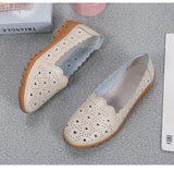 Women's Flat Shoes Genuine Leather Slip On Casual Flat Loafers Soft Nurse Ballerina MartLion   