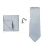Solid Colors Ties Handkerchief Cufflink Set Men's 7.5cm Slim Necktie Set Party Wedding Accessoreis Gifts MartLion THC-34C  