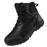 Fujeak Men's Tactical Boots Outdoor Motorcycle Shoes Winter Combat Ankle Work Safety Special Force Mart Lion Black 39 