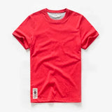 Men's Solid T-shirt Cotton t shirt Men Causal O-neck Basic shirt Male MartLion Red46 XL 