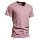 Outdoor Casual T-shirt Men's Pure Cotton Breathable Crew Neck Short Sleeve Mart Lion Purple EU size M 