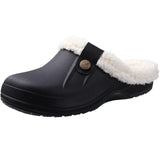 Casual Women Shoes EVA Clogs House Indoor Soft Fur Men's Slippers Outdoor Garden MartLion Black White 46-47(10.8-11 inch) CHINA