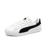 Couple Breathable Casual Skateboard Shoes Four Seasons Wear-Resistant Men's Trendy Mart Lion White and Black 36 