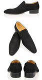 One-step leather Shoes Classic to the office or to a for casual event or elegant men's dress Black dot design MartLion   
