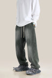 Winter Men's Washed Fleece Pants Warm Straight Trousers MartLion   