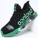 Work Sneakers Lightweight Men's Work Shoes Safety Boots Anti-puncture Boots Anti-smash Industrial MartLion 8876-green 36 