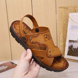 Men's Beach Open Toe Shoes Sandals Non-slip Men's Slippers Breathable Footwear Summer Outdoor MartLion Yellow 37 