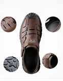 Designer's Hollowed-out Men's Sandals Wear-resistant Outdoor Walking Soft Leather Summer MartLion   