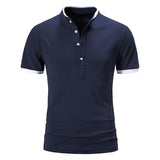 Summer Polo Shirts Men's Cotton Short Sleeve Causal Polo Shirts Solid Color Slim Tops Tees Clothing Mart Lion   