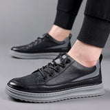 Spring Autumn Retro Sneakers Shoes Men's Thick Bottom Casual Casual Luxury Designer Loafers Mart Lion Black increase 1.2cm 38 