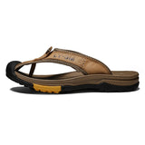 Golden Sapling Men's Slippers Summer Shoes Genuine Leather Flip Flops Casual Beach Leisure Slides MartLion Khaki 23 39 