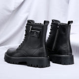 Men's English Style Thick Sole Design Men Boots  Layer Leather Casual Boots