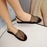 flat-bottomed ladies sandals in summer round head breathable mesh flat-bottomed slippers MartLion   