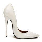 High Heels Shoes Women Pumps Large White Stiletto Heel Patent Leather Office Wedding Shoes Hey MartLion