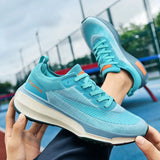 Unisex Men's Sneakers Lace Up Round Toe Cushioning Running Shoes Woman Trainer Race Breathable Couple Tenis MartLion   