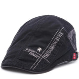 Summer outdoor Sports Cotton Berets Caps For Men's Casual Peaked Caps letter embroidery Women Berets Hats Casquette Cap MartLion black  