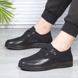 Men's Casual Dress Shoes Classic Lace-up Leather Casual Oxford Flats Footwear Loafers Mart Lion Black 38 