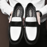Wedding Shoes Men's Metal Buckle Loafers Formal Patent Leather Elegant Formal MartLion   