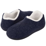 Short Plush Slippers  Women Winter Warm Cozy Home Slides MartLion Navy Blue 40(9.6 inch) CHINA