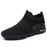 Men's Casual Shoes Lightweight Sneakers Running Breathable Slip on Wear-resistant Loafers Hombre MartLion Black 44 