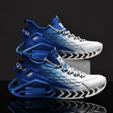 Mesh Men's Blade Running Shoes Breathable Sock Sneakers Jogging Gym Casual Sneakers Sports Mart Lion 1267white blue 7 