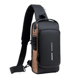  Men's Multifunction Anti Theft USB Shoulder Bag Crossbody Cross Body Travel Sling Chest Bags Pack Messenger Pack MartLion - Mart Lion