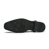 Black Men's Summer Sandals Brown Pu Leather Buckle Strap Dress Shoes with Formal Mart Lion   
