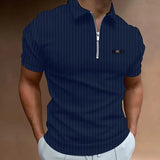 Men's T-shirt Classic Short sleeved Shirt Summer Top Casual T-shirt Button Collar  Casual Polo Shirt MartLion Image Color 3 S 