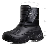Winter Snow Boots Waterproof Men's Warm Plush Snow Lightweight Outdoor Slip-resistant Shoes MartLion E61-black 37-38 CHINA