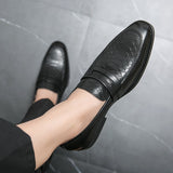 Slip On Dress Shoes Men's Formal Loafers Soft Split Leather Casual Footwear Mart Lion   