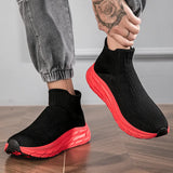 Spring Summer Classic Black Red Socks Shoes Men's Women High-top Trainers Breathable Platform Sneakers MartLion   