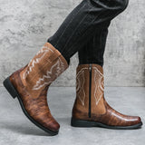 Men's Winter Crocodile Pattern Boots Trends Embroider Versatile Comfort Soft Sole Driving MartLion   