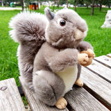 1pc 25cm Squirrel Plush Toy Stuffed Simulation Striped Squirrel Forest Animals Cute Cartoon Animals Toys For Kids Xmas Gift MartLion grey  squirrel about 20-22cm 