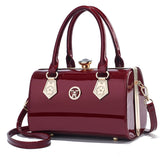 Luxury Patent Leather Women's Bags Diamond Ladies Handbags Bright Shoulder Ladies Wedding Mart Lion   