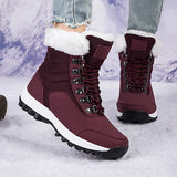 Women Snow Boots Female Winter Casual Shoes Outdoor Youth Mid-Calf Boots Waterproof Plush Ladies Cotton-padded Shoes MartLion   