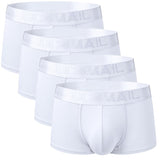 4PCS Boxer Panties Men's Underwear Boxershorts Ropa Interior Hombre Calzoncillos Breathable Hombre Modal Cuecas Mascilinas Mart Lion 445-White4PCS M 