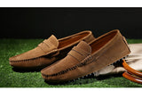 Classic Style Spring Autumn Moccasins Men's Loafers Genuine Leather Shoes Suede Flats Lightweight Driving Mart Lion   