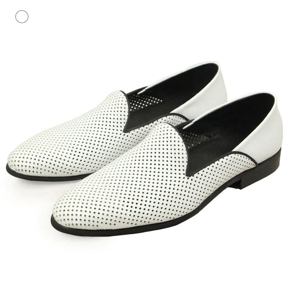  Men's Sandals White Summer Ventilate Loafers Shoes Casual Driving Daily Walk Stylish Special Design Cow Leather MartLion - Mart Lion