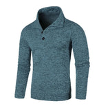 Sweat wear Long Sleeve Solid Color Turtleneck Men's Button Winter Autumn Pullover Warm Sweaters Jumper Slim Fit Casual Sweatshirts MartLion   