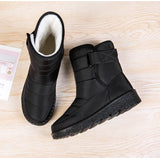 Waterproof Boots Women Casual Winter Warm Plush Soft Platform Snow Slip on Cotton Padded Shoes MartLion   