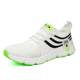Men's Shoes Breathable Classic Running Sneakers Outdoor Light Mesh Slip on Walking Tenis MartLion White 36 