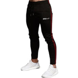 Casual Skinny Pants Mens Joggers Sweatpants Fitness Workout Track pants MartLion black red M 