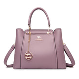 Women Soft Leather Handbags Luxury Designer 3 Layers Shoulder Crossbody Bags Ladies Large Capacity Shopping Brand Messenger Tote MartLion Purple  