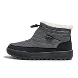Cotton Shoes Men's Casual Warm Snow Boots Anti-slip Lightweight Flat Faux Fur Outdoor Walk MartLion GRAY 39 