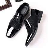 Men's Dress Shoes Breathable Casual Formal Wedding Party Dress Flats Lace Up Loafers Casual Mart Lion Black 38 